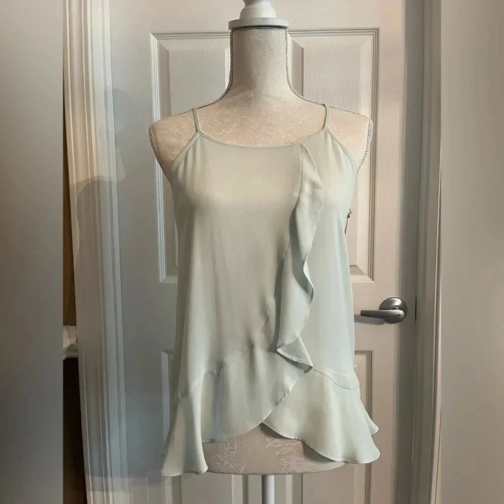 Leith Wrap Front Ruffle Tank NWT - Picture 3 of 11